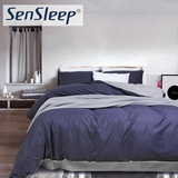 SenSleep纯色加厚纯棉四件套全棉1.8m简约素色床单被套床上用品冬