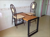 铁艺多功能餐桌创意方便式茶几玄关边桌椅茶几铁艺实木沙发吧桌椅