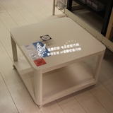 温馨宜家IKEA新贝脚轮边桌小餐桌移动茶几咖啡桌小方桌脚轮桌子