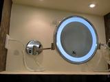 酒店壁挂式超薄带led灯单面美容镜子浴室化妆镜放大10英寸伸缩镜
