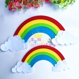 儿童房间*小学教室幼儿园*室内外走廊布置装饰墙贴*彩虹云彩*