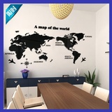 超大3d镜面亚克力水晶立体世界地图墙贴纸客厅卧室沙发办公室背景
