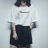 韩国ulzzang短袖T恤女装夏季韩版原宿bf风宽松简约显瘦学生上衣潮