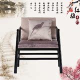 新中式古典单人围椅沙发椅卧室休闲椅售楼处洽谈桌椅简约实木椅子