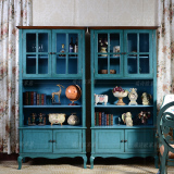 瑞诗欧美式乡村家具地中海书柜实木环保简约单个柜设计师书柜