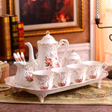 欧式咖啡具套装英式陶瓷下午茶咖啡杯茶具套装带托盘结婚礼品包邮