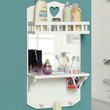 乐活田园浴室镜子带置物架卫浴镜壁挂梳妆镜子卫生间洗漱镜特价
