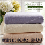 外贸正品纯棉提花毛巾被全棉素色浮雕加大厚双人毛巾毯盖毯夏凉被