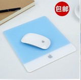 原装设计apple苹果鼠标垫 蓝 白色有机玻璃磨砂鼠标垫 包邮
