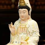 宝成 佛具佛教用品 台湾 樟木 木雕彩绘佛像观音菩萨像 大号摆件