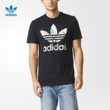 adidas 阿迪达斯 三叶草 男子 短袖T恤 黑 AJ7108