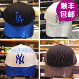 韩国专柜正品代购潮牌MLB棒球帽 16夏款情侣款亮片网眼遮阳棒球帽