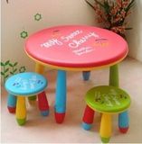 幼儿园塑料课桌椅 阿童木圆桌圆凳 宝宝学习桌凳椅 儿童卡通桌椅