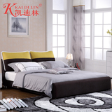 凯迪林  储物可拆洗双人床软床2人植绒经济型简约现代1.5木布艺床