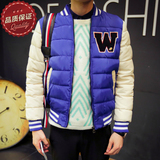 2015韩版男士冬季外套潮男棉衣青少年休闲运动棉袄棒球领加厚棉服