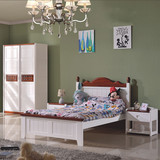 地中海乡村儿童床男孩实木床0.9米1.2米套房欧美式风格单人床特价