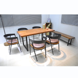 美式铁艺餐桌 做旧实木饭桌 办公会议桌书桌 复古小户型桌椅组合