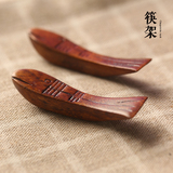 楠木-小鱼 实木筷子架 原木筷子托 筷架筷枕 日式和风餐具 创意