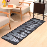 2016新款个性潮流家用长方形卧室地毯床边毯黑白厨房长条防滑地垫