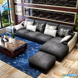 创意宜家现代简约大小户型沙发可拆洗布艺真皮转角客厅沙发组合