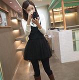 2015韩版女装春季连衣裙 打底裙 莫代尔蕾丝大码吊带裙网纱蓬蓬裙