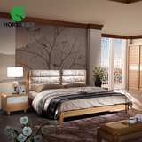 北欧简约现代实木床婚床1.5米1.8米双人床储物箱气动高箱床排骨架