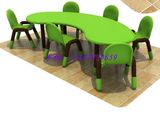 奇特乐品牌升降幼儿园课桌椅儿童塑料桌椅儿童学习月亮桌普通型
