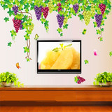 超大葡萄藤树叶墙贴室内装饰贴画餐厅客厅电视沙发背景墙壁纸包邮