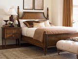美式实木床 地中海风格简约1.21.5m1.8米柱子床 美式乡村卧室家具