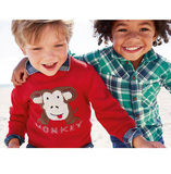 【现货】英国代购NEXT 16春男女宝宝男女童红色小猴针织衫 毛衣