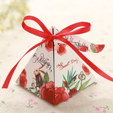 2016欧式创意结婚糖果盒礼品纸盒婚礼喜糖盒子三角婚庆用品糖盒