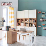 百意空间定制级板式家具现代简约书柜自由组合带门创意办公室书架