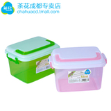 茶花小号塑料收纳箱6.5L 内衣化妆品收纳盒储物盒桌面透明整理箱