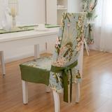 定做餐桌椅子套椅套连体绿色餐椅套凳子套韩式蝴蝶结椅垫一粟绿ys