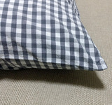 日式居家居良品全棉水洗枕单件48×74cm格子素色新疆棉纯棉枕头套