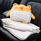 卡里努努车用空调被 毛毯个性卡通熊靠垫 汽车办公室两用抱枕被子