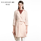 【新品】ELLASSAY歌力思 春款气质双排扣风衣 翻领七分袖女外套