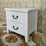 白色实木床头柜两/三抽储物柜床边柜宜家斗柜 美式欧式柜特价包邮