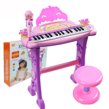 儿童电子琴玩具带麦克风女孩婴儿早教小孩幼宝木制钢琴玩具