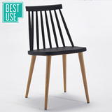 百思宜 家用现代简约休闲时尚餐椅 美式温莎椅塑料靠背椅子洽谈椅