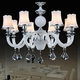 奢华玻璃灯罩白色现代简约客厅大厅创意吊灯餐厅卧室浪漫水晶吊灯
