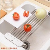日本不锈钢厨房水槽架沥水架可伸缩沥水板碗架厨房置物架层架托盘