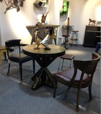 美式复古铁艺工业实木茶几 咖啡桌圆桌 书桌 吧桌洽谈桌小桌子