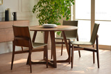 中小户型餐桌现代简约北欧纯实木圆桌日式餐桌欧式榆木圆餐桌