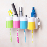 壁挂刷牙杯自动挤牙膏器创意三口之家洗漱套装牙刷架漱口杯 强力
