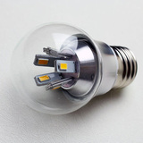 LED球泡3W/5W暖白正白光E27螺口灯头透明玻璃360度散光节能灯泡