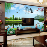 无缝中式大型壁画客厅酒店3D电视背景墙墙纸壁纸无纺布墙布 唐韵