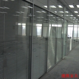 钢化玻璃隔断屏风带百叶可移动 隔墙高隔断上海办公室高隔断