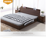 现代板式床1.8米双人床1.5米榻榻米储物床高箱床简约实木板床韩式
