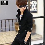 韩版男士春季修身夹克青少年帅气夏季中长款外套学生衣服男春装潮